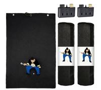 TUKRKRS 2pcs Cartoon Little Man Print Microfiber Golf Towel with 3-in-1 Brush Aluminum Hook - 15.75"x23.62" Large for Men Women - Quick Dry Absorbent