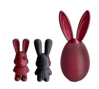 TUKRKRS 3D Printed Luminous Easter Egg with Bunny Inside - 8.5" Large Glow in the Dark Rabbit Figurine Surprise - Gradient Rainbow Color PLA Egg Container - Unique Easter Basket Stuffer(Dark Red)