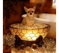 TUKRKRS Night Light for Seniors, USB Rechargeable Cordless LED Lamp with Easy On/Off Switch, Warm White Small Bedside Light for Elderly, Bathroom, Hallway, Travel(Chihuahua Reading Light)