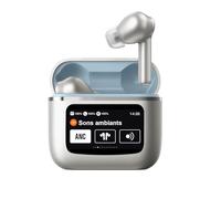 TUKRKRS Touch Screen Earbuds Wireless Bluetooth Earphones 5.4 Waterproof Touchscreen Earbuds with Screen Touch Case Earbud & in-ear Headphones Call Noise Reduction Ear Buds(Silver)