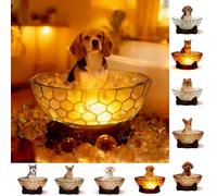TUKRKRS Vintage Night Light for Seniors, Bubble Bath cat Lamp with Warm Glow, Nostalgic Gift for Elderly, Non-Slip Base for Quiet Evenings, 4.3 x 4.3 x 5.5 Inches(Beagle Reading Light)