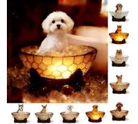 TUKRKRS Vintage Night Light for Seniors, Bubble Bath cat Lamp with Warm Glow, Nostalgic Gift for Elderly, Non-Slip Base for Quiet Evenings, 4.3 x 4.3 x 5.5 Inches(White Teddy Bear Reading Light)