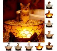 TUKRKRS Vintage Night Light for Seniors, Bubble Bath cat Lamp with Warm Glow, Nostalgic Gift for Elderly, Non-Slip Base for Quiet Evenings, 4.3 x 4.3 x 5.5 Inches(Cat Reading Light)