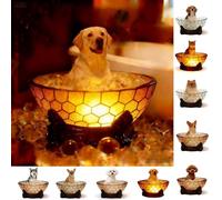 TUKRKRS Vintage Night Light for Seniors, Bubble Bath cat Lamp with Warm Glow, Nostalgic Gift for Elderly, Non-Slip Base for Quiet Evenings, 4.3 x 4.3 x 5.5 Inches(Labrador Retriever Reading Light)