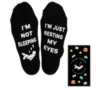 Tukuisi I'm Not Sleeping I'm Just Resting My Eyes Funny Socks Birthday Gifts for Men Dad Grandpa Son Women Grandma Daughter