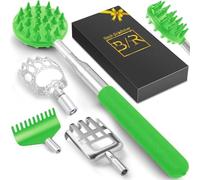 TUKUOS Telescoping Back Scratcher with 4Pcs Detachable Scratching Heads, Back Scratcher for Men/Women,Dual Sides Scratcher/Metal Paw/Rake Scratcher Christmas Gifts Stocking Stuffers for Women Men