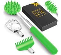 TUKUOS Telescoping Back Scratcher with 4Pcs Detachable Scratching Heads, Back Scratcher for Men/Women,Dual Sides Scratcher/Metal Paw/Rake Scratcher Christmas Gifts Stocking Stuffers for Women Men