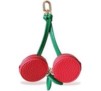 TUKYWAN Cherry Coin Purse Charm,Cute Fruit Bag Charm for Handbag Backpack,Leather Mini Zipper Coin Pouch Keychain Cute Accessories Gifts for Women Fashion Enthusiasts 2025