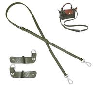 TUKYWAN Leather Bag Straps Conversion Kit for Longchamp Mini Bag,Purse Strap Crossbody Adjustable Replacement for Mini Pouch Handbag Crossbody Conversion(Strap Set,Green)
