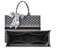 TUKYWAN Purse Organizer Insert for Dior Book Tote Bag, Premium Felt Insert with Multiple Pockets (Dark Gray)