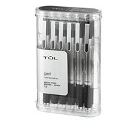 TUL GL1 Retractable Gel Pen, Needle Point, 0.7 mm, Gray Barrel, Black Ink, Pack of 12