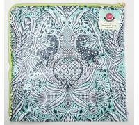 Tula Pink Gift Rapt Clear Plastic Corner Zipper Project Bag, XL 20 x 20 inches, with Raptor Dinosaur Design for Sewing, Quilting or other Storage Use, Green/clear