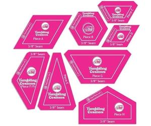 Tula Pink Tumbling Cosmos Acrylic Fabric Cutting Template Set by Paper Pieces - 8 Piece Acrylic Template Set with 3/8" Seam Allowance