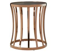 Tula Rose Gold Finish Round Side Table Premier Housewares Gold One Size