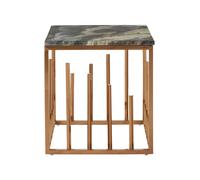 Tula Rose Gold Finish Square Side Table Premier Housewares Gold One Size