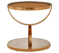 Tula Round Side Table Premier Housewares Gold One Size