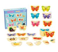 tulahkomen Alphabet Animal Puzzle - Wood Animal Brain Teasers Toy,Preschool Fine Motor Skills Developmental Puzzle Set for Kids Boys Girls 3+ Years Old
