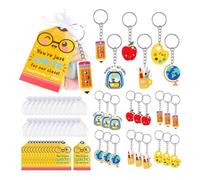 tulahkomen Back To School Keychains for Kids 24 Set Colorful Goodie Bags
