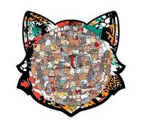 tulahkomen Cat Puzzles for Adults | 135 Cute Wood Kitten Pieces Toy,Wooden Cat Puzzles for Adults - for Kids Children School Family Thanksgiving Winter Holiday Party