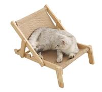 tulahkomen Cat Sisal Lounge Chair | Adjustable Cat Scratching Bed,Multifunctional Claw Sharpening Tools, Solid Wood Pet Supplies for Small Medium Large Kittens