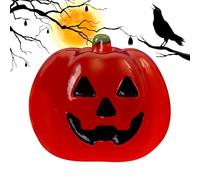 tulahkomen Halloween Pumpkins | Glow in the Dark Pumpkin Statue | Resin Figurines Decoration Ornament for Indoor Tabletop Garden Desk Party Holiday Seasonal Halloween Festive Atmosphere Creation
