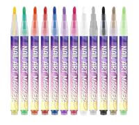 tulahkomen Nail Polish Markers | 3D 12-Color Quick-Drying Beauty Supplies,Fine Tip Nail Design Acrylic Pen - for Home Salon Party Travel Photoshoot Wedding Date Practice Holiday Birthday Christmas