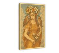 TULAOJI Blodeuwedd, Celtic Goddess Canvas Poster Bedroom Decor Korean Series Landscape Office Room Decor Gift 12x18inch(30x45cm) Frame-style-17