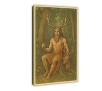 TULAOJI Cernunnos, Celtic God Canvas Poster Wall Art Decor Print Picture Paintings for Living Room Bedroom Decoration 20x30inch(50x75cm) Frame-style-12