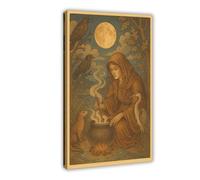 TULAOJI Cerridwen, Celtic Goddess Canvas Poster Bedroom Decor Korean Series Landscape Office Room Decor Gift 12x18inch(30x45cm) Frame-style-7