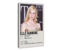 TULAOJI Elle Fanning Poster Canvas Poster Wall Art Decor Print Picture Paintings for Living Room Bedroom Decoration 12x18inch(30x45cm) Frame-style
