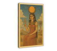TULAOJI Hathor, Egyptian Goddess Canvas Poster Wall Art Decor Print Picture Paintings for Living Room Bedroom Decoration 24x36inch(60x90cm) Frame-style-20