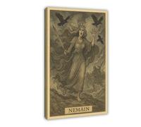 TULAOJI Nemain, Celtic Goddess Canvas Poster Wall Art Decor Print Picture Paintings for Living Room Bedroom Decoration 20x30inch(50x75cm) Frame-style-29