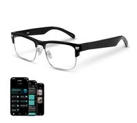 Tulbeys AI Glasses for Men and Women, with ChatGPT - Real Time AI Translation (164 Languages), Bluetooth Audio Glasses with Speakers, Smartglasses with Blue Light Blocking Lenses (Silver)