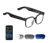 Tulbeys AI Smart Camera Glasses - HD 1080P Video, Photos, Voice Translation: Featuring interchangeable sunglass/blue light filter lenses, ideal for outdoor use, cycling, hiking, and travel