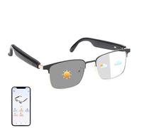 Tulbeys AI Smart Glasses with Real-Time Translation (110+ Languages) & Open-Ear Audio - Polarized Transition Lenses, Bluetooth 5.3, Voice Assistant - Hands-Free Smart Eyewear for Men & Women (Gold)