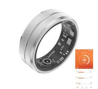 Tulbeys Fitness Tracker Smart Ring, Step Counter for Walking, Heart Rate Blood Oxygen Calorie Sleep Tracker Health Ring, IP68 Waterproof Design, Stainless Steel, 5-7 Days Battery Life, Silver (US 8)