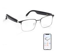 Tulbeys Smart Glasses Open Ear, AI Glasses Real-Time Translation, Color Change Lenses, Polarized Sunglasses Bluetooth, Voice Assistant, Mic Speakers for Men Women, Support for 110+ Languages (Silver)