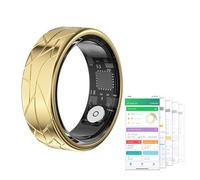 Tulbeys Smart Ring, Fitness Tracker for Women Men, Step Counter Heart Rate Blood Oxygen Calorie Sleep Tracker Health Ring, Hand Gesture Brush Tiktok, 5ATM Waterproof 7-10 Days Battery Life(Gold US9)