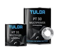 TULDA PT30 Multiprimer 4+1 HS Acrylic Primer 1.25L & 5L Kits: GREY, WHITE & BLACK - Autobody Refinish Car Paint Automotive Repair Professionals & DIY (White, 1.25 Liters)