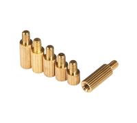 TULDYS 10-40Pcs M2*L-3mm Brass Round Knurl Male Female Standoff Stud Board Threaded Pillar Motherboard Spacer Hollow Bolt Screw Nut(17mm-20pPcs)