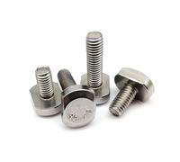 TULDYS 2/5/10pcs M5 M6 M8 M10 GB37 304 A2-70 Stainless Steel T-Slot Chute Rail Track T Shape Type Rectangle Hammer Head Screw Bolt(40mm,5pcs M8)