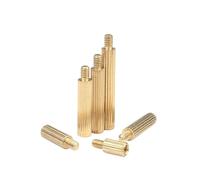 TULDYS 20-50pcs Brass Stud Male Female Standoff M2 Copper Motherboard Spacer Hollow Round Knurl Threaded Pillar Length 3mm-40mm(M2x25mm 20pcs)