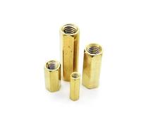 TULDYS 5/10/50pc Brass Copper M2 M2.5 M3 M4 M5 Hex Standoff Hexagon Pillar Column M-F Male Female Spacer Bolt for Board Motherboard(Female-female,14MM_M2.5 10PCS)