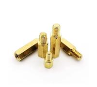 TULDYS 5/10/50pc Brass Copper M2 M2.5 M3 M4 M5 Hex Standoff Hexagon Pillar Column M-F Male Female Spacer Bolt for Board Motherboard(Male-female,10MM_M2.5 10PCS)