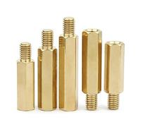 TULDYS 5-30Pc M2 M2.5 M3 M4 M5 Hex Brass Male Female Standoff Board Rack Stud Hexagon Threaded Pillar Column Motherboard Bolt Screw(35mm (10pcs),M2.5 (Thread 6mm))