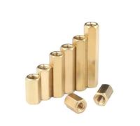 TULDYS 50-300pcs M2 M2.5 M3 M4 M5 M6 Female Hex Brass Motherboard Standoff Thread Pillars Stud Mount Spacer Hollow Bolt Screw 3mm-10mm Column(8mm (50Pcs),M6)
