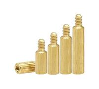 TULDYS 50PCS Brass Material Round Knurled Standoff Spacer M2*3 -M2*30 Mm Male- Female Single Head Support Pillar Column For Board(L-22 mm,M2xL - Thread 4 mm)
