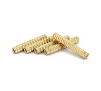 TULDYS M2 Brass Male Female Standoff Pillar Mount Threaded PCB Motherboard PC Computer Round Spacer Hollow Bolt Screw Long Nut (Color : 33mm (20pcs), Size : M2)
