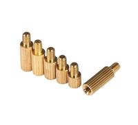 TULDYS M2 Brass Round Knurl Male Female Standoff Stud Board Threaded Pillar PCB Motherboard Spacer Hollow Bolt Screw Nut M2*L+3mm (Color : 10pcs, Size : M2x15)