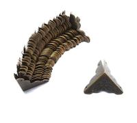 Tulead 1"x1"x1" Bronze Decorative Corner Brackets Antique Table Protector Corner Guards 50PCS with Mounting Screws